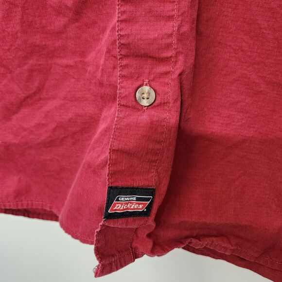 Dickies Vented Short Sleeve Button Down Pocket Shirt Men's Large Fishing 1061 - Picture 6 of 10